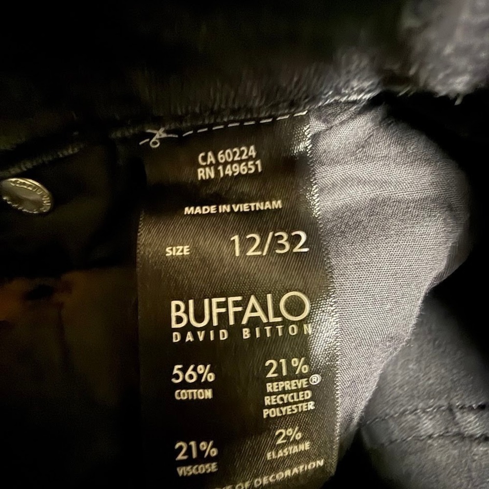 Buffalo David Bitton Womens 12 Alyssa Black High-Rise Straight Leg Jeans 34x29 - Picture 5 of 8
